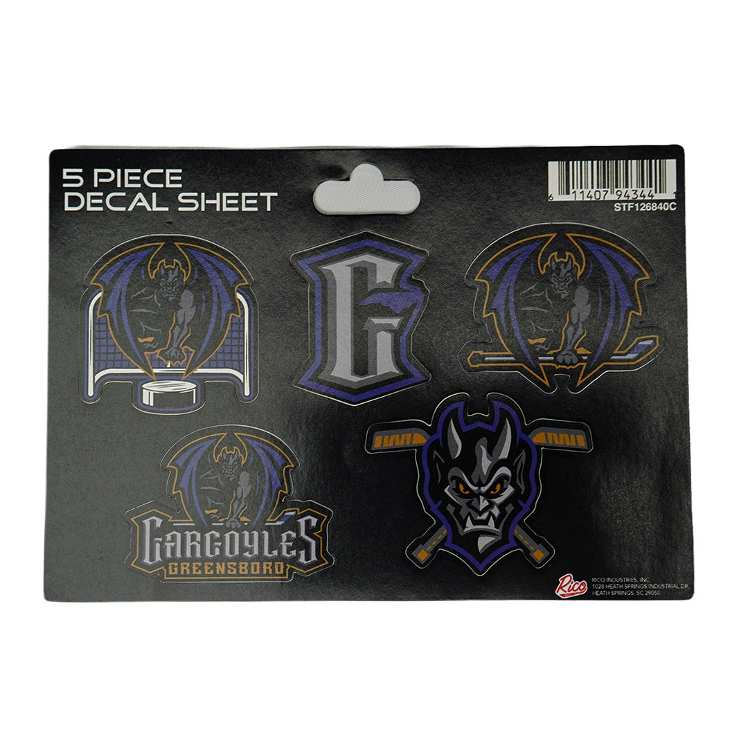 Greensboro Gargoyles 5-Piece Sticker Sheet