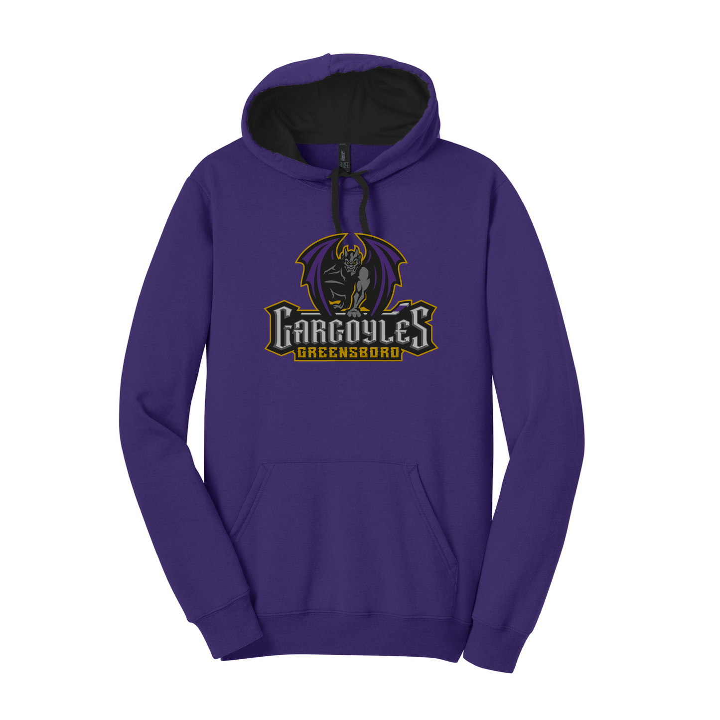 Greensboro Gargoyles District 2-Tone Primary Logo Hoodie in Purple/Black
