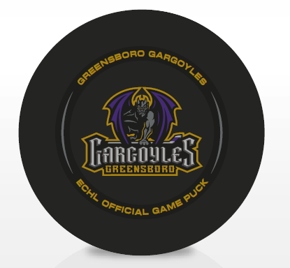 Greensboro Gargoyles Official Game Puck in Cube