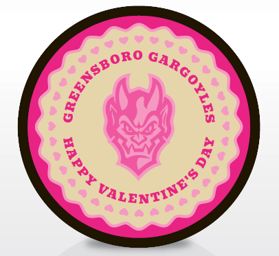 Greensboro Gargoyles Valentine's Day Puck