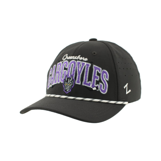 Greensboro Gargoyles Ace Charcoal Gray/White 3D Embroidery Hat