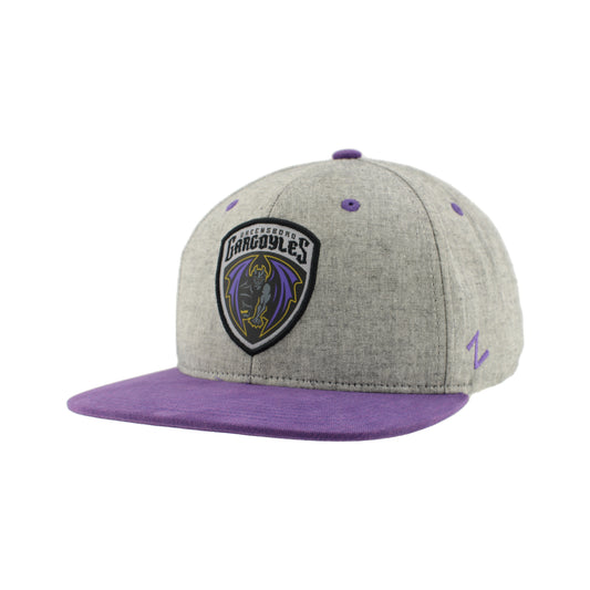 Greensboro Gargoyles Highcut Med Grey Suit/Black Official 3D Flat Bill Hat
