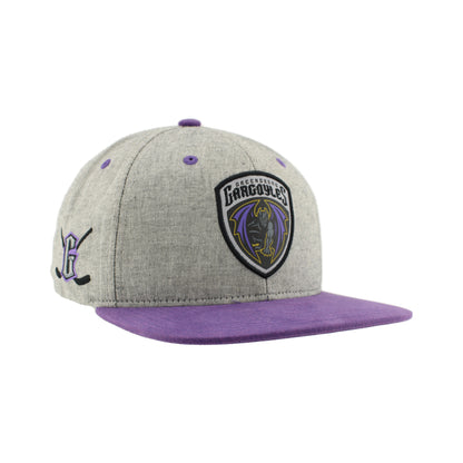 Greensboro Gargoyles Highcut Med Grey Suit/Black Official 3D Flat Bill Hat