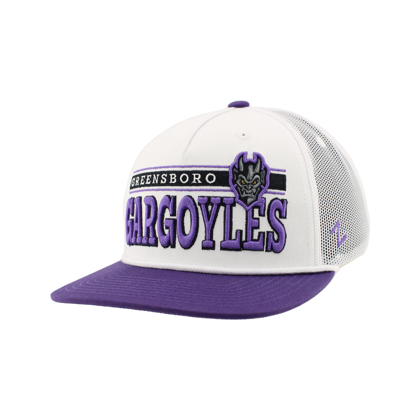 Greenboro Gargoyles Trace White/Purple Steely Hat