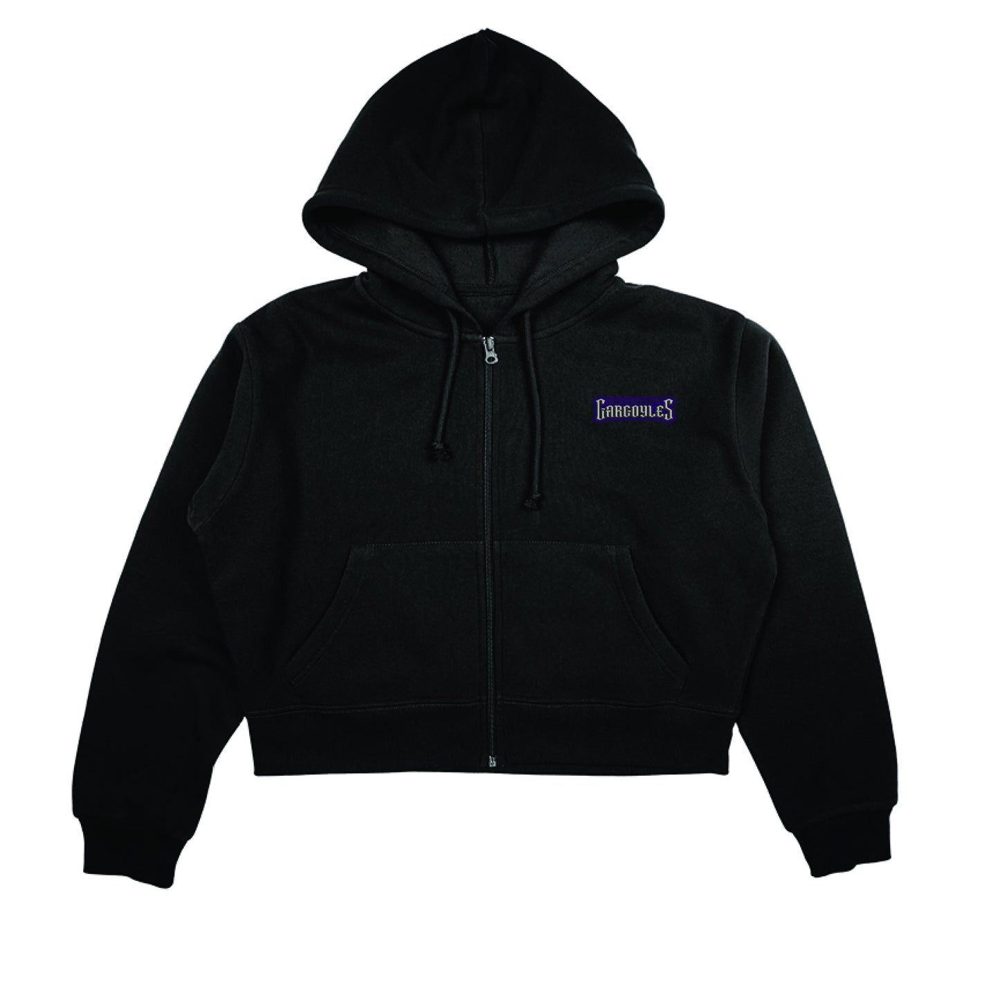 Gargoyles Women's Black Cropped Full Zip Hoodie