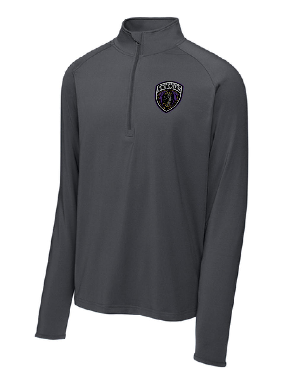 Gargoyles Gray Shield Patch Stretch 1/4 Zip Pullover