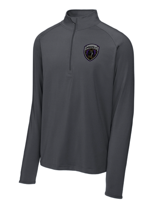 Gargoyles Gray Shield Patch Stretch 1/4 Zip Pullover