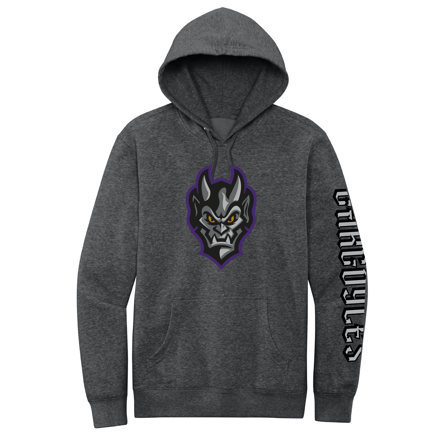 Greensboro Gargoyles Lightweight Face Logo Hoodie in Charcoal