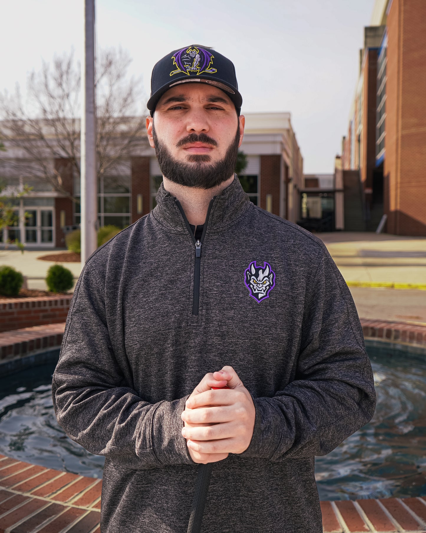 Gargoyles  Gry/Blk  Fleece Secondary Patch  1/4-Zip Up