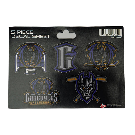 Greensboro Gargoyles 5-Piece Sticker Sheet