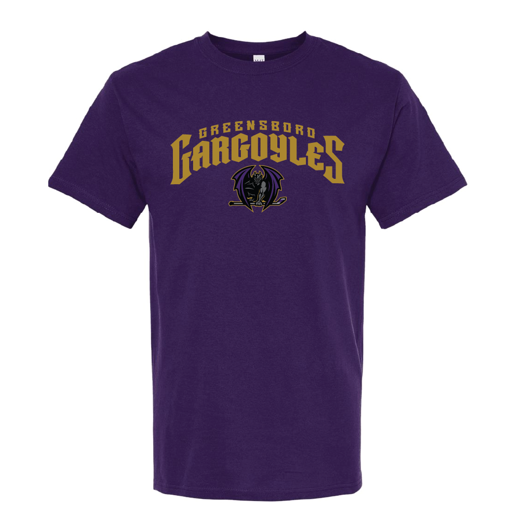 Greensboro Gargoyles Purple Soft Touch Text Tee