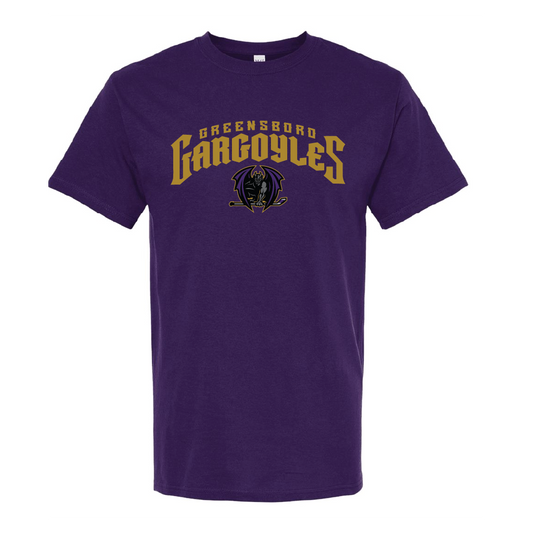 Greensboro Gargoyles Purple Soft Touch Text Tee