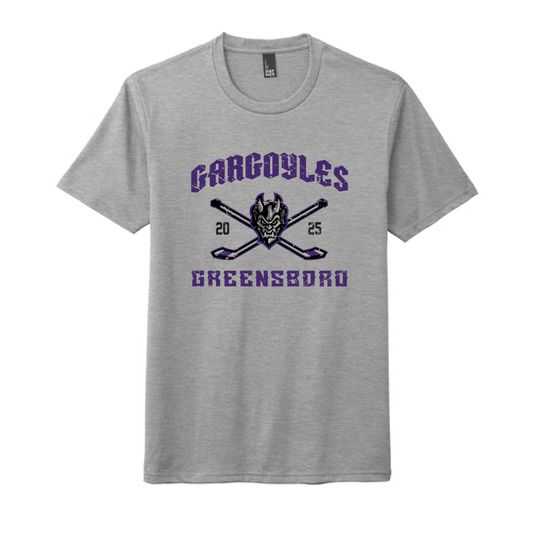 Greensboro Gargoyles Heather Gray Distressed Tee