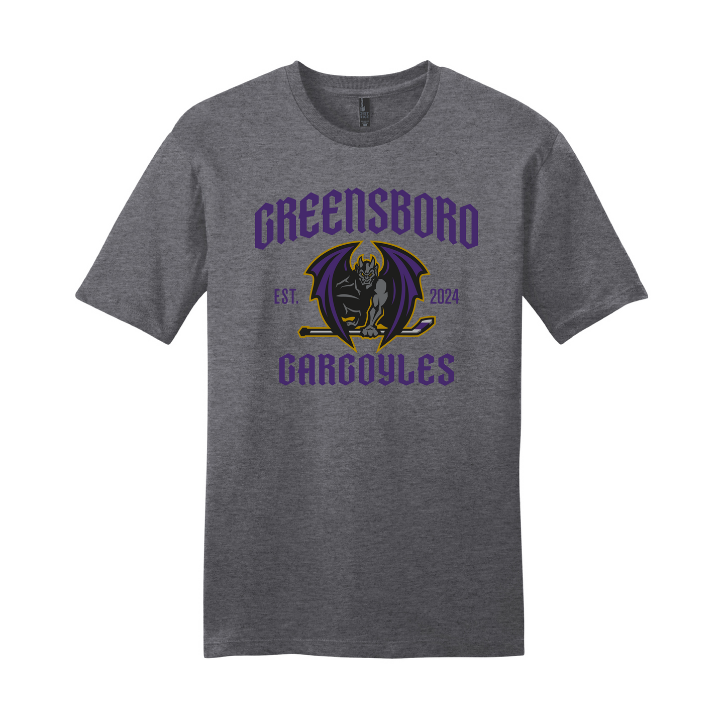 Greensboro Gargoyles Primary EST Graphic T-shirt in Heathered Charcoal