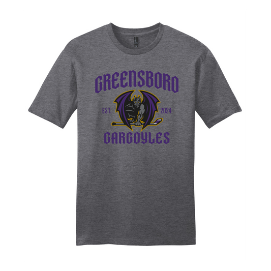 Greensboro Gargoyles Primary EST Graphic T-shirt in Heathered Charcoal