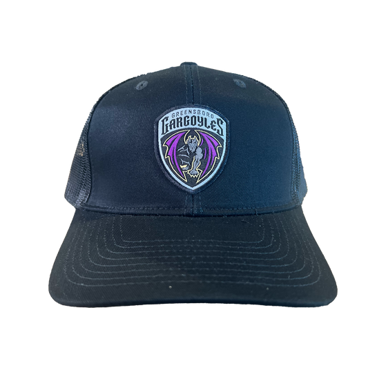 Greensboro Gargoyles Shield Logo Black Adjustable Hat