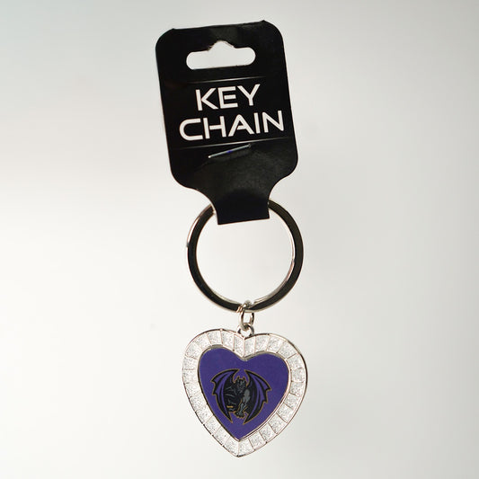 Greensboro Gargoyles Metal Heart Keychain