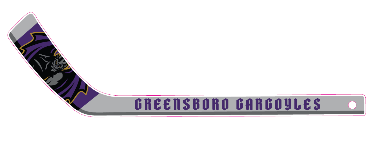 Greensboro Gargoyles Mini-Stick - Pur/Gry Pose Graphic