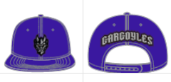 Gargoyles Flatbrim Purple Face/Wordmark Logo Hat
