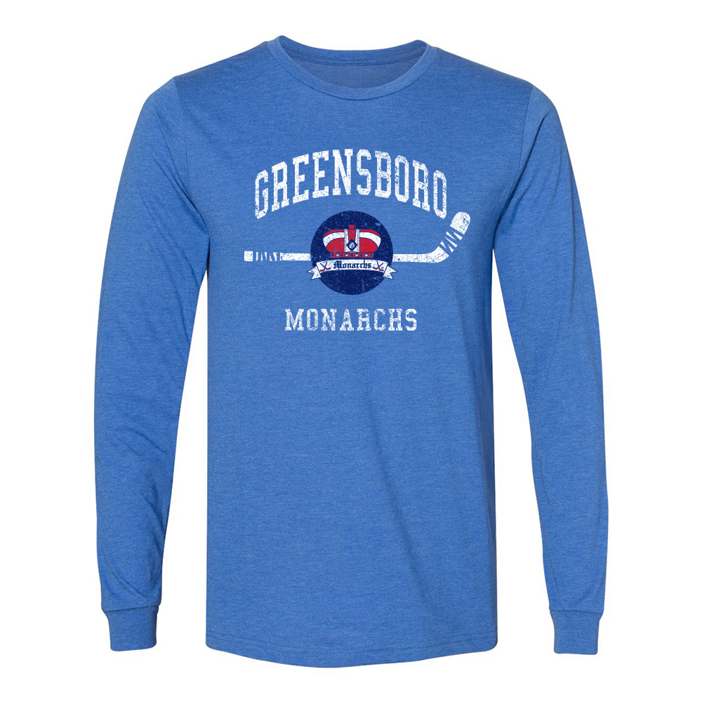 Greensboro Monarchs Blue Arch Stick LS Tee